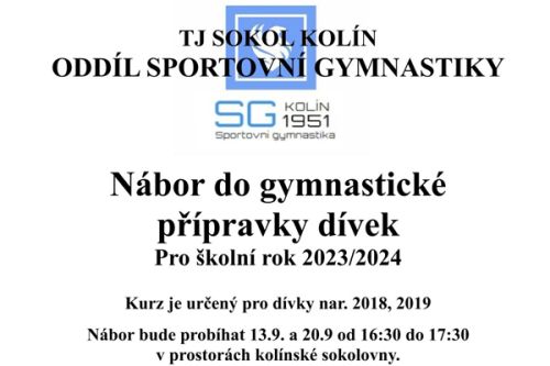 Gymnastická přípravka pouze pro dívky na rok 2023/2024